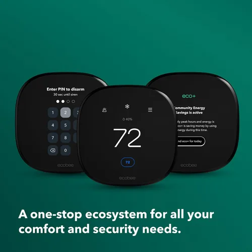 Vista 4 de ecobee Termostato inteligente mejorado, termostato Wifi programable Funciona con Siri, Alexa, Google Assistant, certificado Energy Star, Smart