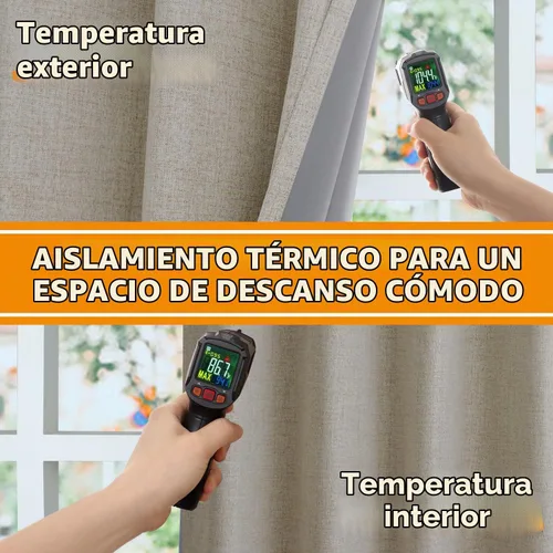 Vista 4 de YoungsTex - Cortinas opacas de lino camello, cortinas de oscurecimiento texturizadas, con ojales, aislamiento térmico, para sala de estar, bloqueo