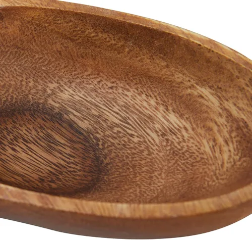 Vista 4 de Moderno cuenco de madera de acacia con 3 compartimentos, natural