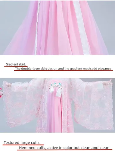 Vista 2 de Vestido chino Hanfu para niñas, vestido de hada pequeña, ropa de baile china para niñas