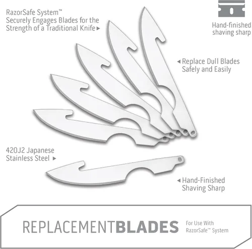 Vista 3 de OUTDOOR EDGE Cuchillas de repuesto RazorSafe de 3.0 pulgadas, 6 piezas