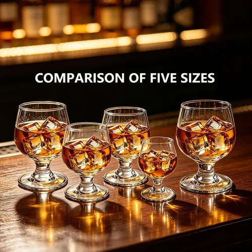 Vista 6 de Valeways Juego de 6 mini vasos de chupito de 1.75 onzas, transparentes, súper lindos, perfectos para degustar brandy - Snifters de vidrio
