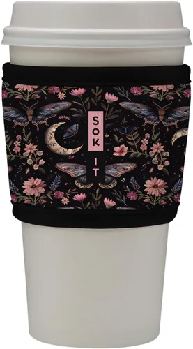Vista 70 de Sok It HotSok Coffee & Tea - Funda de neopreno con aislamiento reutilizable (floral abstracto)