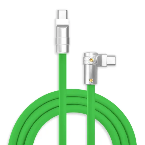 Vista 22 de chubbycable FlexElbow - Cable de carga rápida de 90 grados y 240 W, cable USB C en ángulo recto, cable de carga de silicona compatible con iPhone