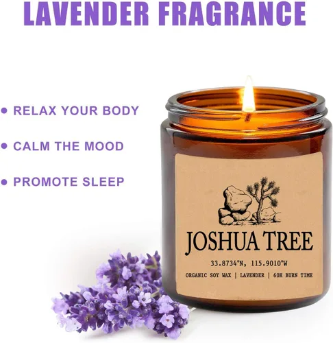 Vista 2 de HTDesigns Joshua Tree - Vela perfumada de cera de soja de California, 8 onzas, regalo para ella/él, decoración del hogar