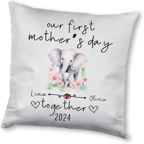 Vista 10 de Mother's Day Elephant, Personalised Pillow Case Decor for Home, Present for Mom, Grandmother, for Her