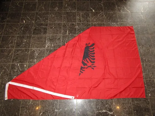 Vista 4 de 5 x 8 ft Albania Bandera albanesa Rough Tex punto 5 'x8' Banner