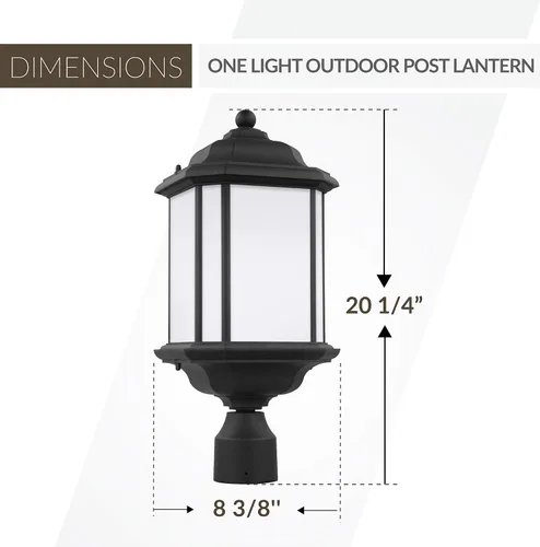 Vista 3 de Iluminación Sea Gull Lighting Kent Uniluminación exterior, Negro, 82529-12, 100watts, 120 volts