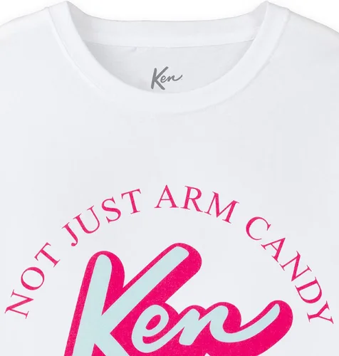 Vista 5 de Barbie Camiseta blanca para hombre Ken Not Just Arm Candy Graphic Tee Camiseta blanca de manga corta para hombre Regalo de película novedosa