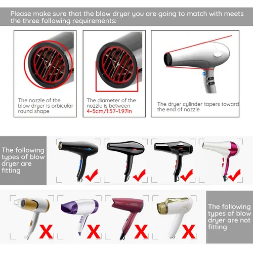 Vista 3 de Segbeauty Difusor de cabello para cabello rizado, flujo de aire ajustable mejorado, cuenco profundo, accesorio de difusor profesional de salón