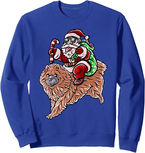 Vista 4 de Chow Chow Santa Claus Hat Merry Christmas Dog X-Mas Dogs Sweatshirt