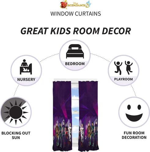 Vista 2 de Franco - Juego de cortinas con alzapaños para ventanas de habitación infantil