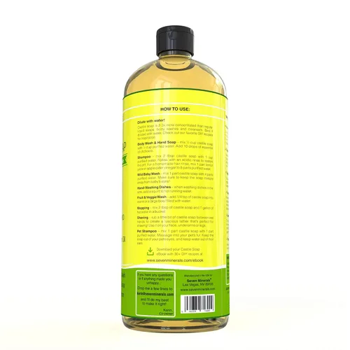 Vista 3 de Seven Minerals EWG Verificado Jabón de Castilla y Jabón de Castilla Mandarina Albahaca