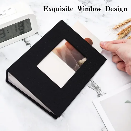 Vista 3 de Vienrose - Álbum de fotos de 4 x 6 pulgadas, 100 páginas, cubierta de lino con ventana frontal, para bebés, bodas, familias, niños y aniversarios
