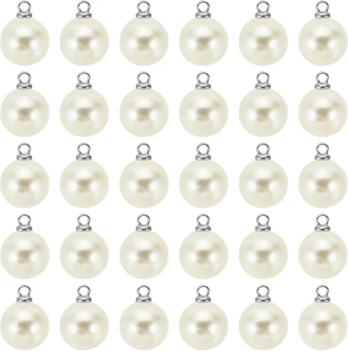 Vista 69 de PATIKIL Abalorio de perlas, 100 cuentas de perlas de imitación de perlas colgantes para bricolaje para hacer joyas, pulseras, aretes, collares Beige