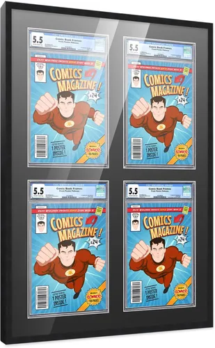 Vista 135 de Poster Palooza Marco de cómics con paspartú para 1 cómic de grado CGC, CBCS o PGX, marco de cómic de bronce para cómic de 8.125 x 13 pulgadas