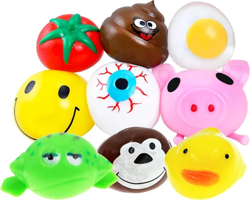 Vista 2 de JA-RU Pelotas antiansiedad esponjosas (2 bolas surtidas) juguetes sensoriales divertidos para niños y adultos, juguetes sensoriales para aliviar