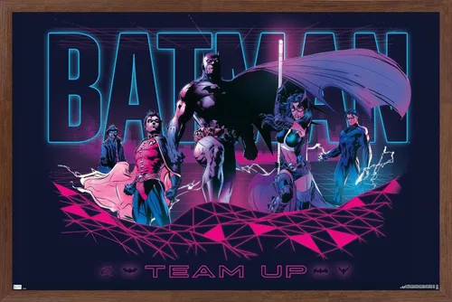 Vista 10 de Trends International DC Comics Batman - Póster de pared, 22.4 pulgadas de largo x 14.7 pulgadas, versión enmarcada en madera de granero
