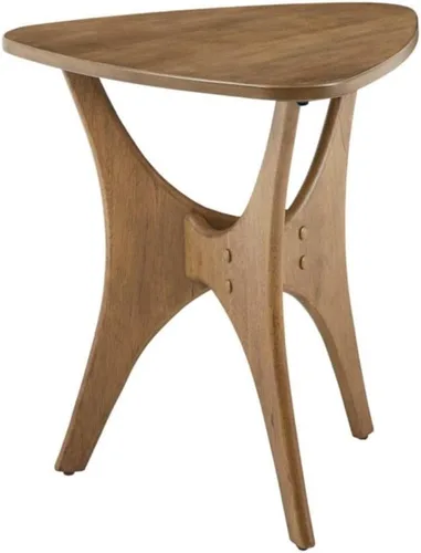 Vista 9 de INK+IVY Blaze Mesa de Centro de Madera Triangular Madera Contrachapada con Patas de Chapa de Madera, Moderna de Mediados de Siglo, Fácil Montaje