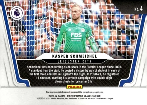 Vista 2 de 2021-22 PANINI PRIZM PREMIER LEAGUE WIDESCREEN #4 KASPER SCHMEICHEL LEICESTER CITY SOCCER OFFICIAL TRADING CARD OF SOCCER