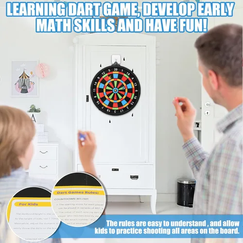 Vista 3 de Tablero magnético de dardos con 12 dardos, juguetes para niños de 8 a 12 años, juegos seguros para interiores y exteriores para niños de 8 a 12