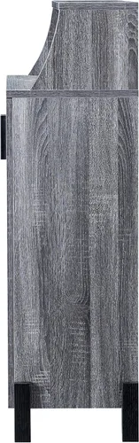Vista 5 de HOMES: Inside + Out Seiter - Armario moderno de madera con 5 estantes de 33 pulgadas para entrada, color gris envejecido