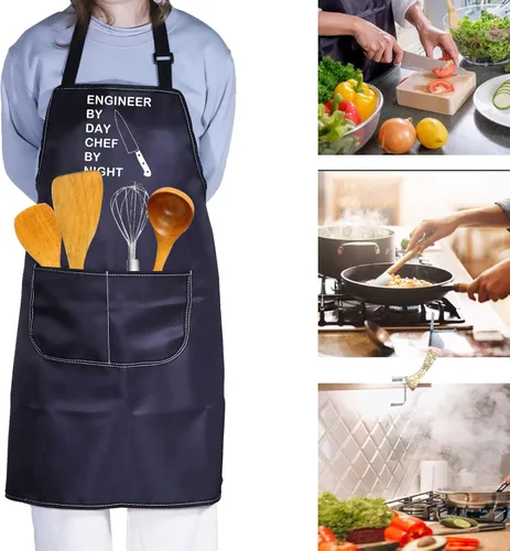 Vista 6 de PXTIDY Divertido ingeniero regalo delantal de cocina amante de la cocina regalo ingeniero por día chef por noche cocinero