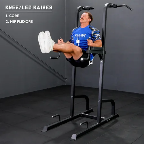 Vista 5 de Valor Fitness Power Tower Pull Up Bar & Dip Station for Home Gym Strength