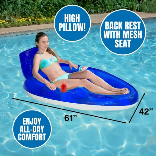Vista 5 de Poolmaster Water Pop Deluxe Swimming Pool and Beach Float Lounge