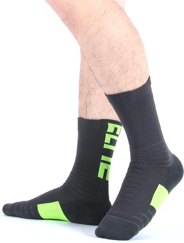 Vista 5 de 4 pares de calcetines atléticos para hombre, gruesos, protectores, amortiguadores deportivos, de élite, baloncesto, fútbol, compresión, 7-12