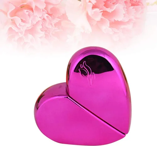 Vista 3 de VORCOOL Botella de spray portátil en forma de corazón de 0.8 fl oz, carcasa de metal, atomizador de perfume vacío recargable para viajes (rosa)