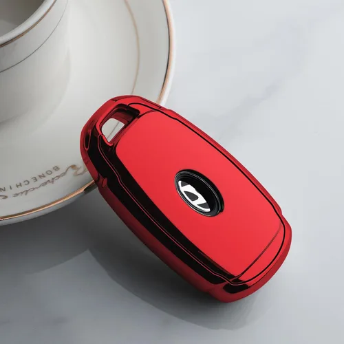 Vista 4 de Funda para llave de coche Hyundai 2024 2021 2022 2023 Accesorios Rojo