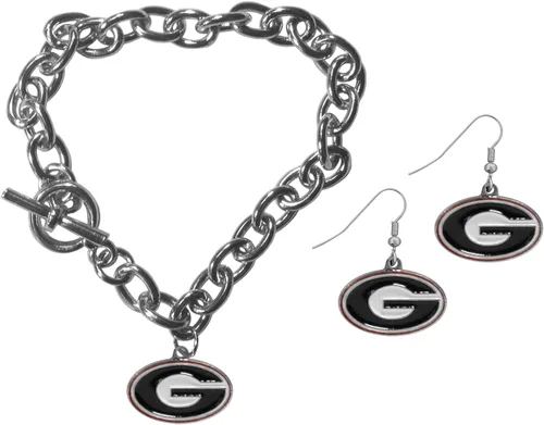 Vista 14 de Siskiyou Sports NCAA unisex-adult Chain Bracelet and Dangle Earring Set