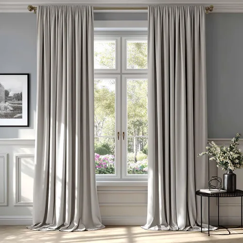 Vista 16 de MIULEE - Juego de 2 paneles de cortinas negro opacas y térmicas de terciopelo para la sala de estar y dormitorio, con bolsillo para cortinero, de 63