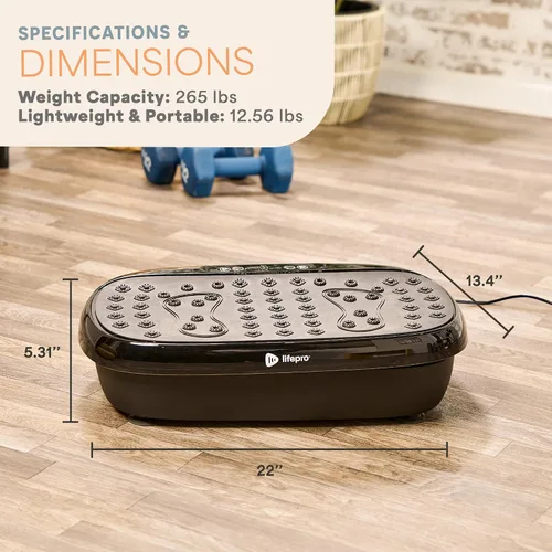 Vista 7 de Lifepro HexaPlate Lite Vibration Plate Exercise Machine — Magnetic Acupoints, 99 Speeds & 10 Presets Vibration Platform Machine with Resistance