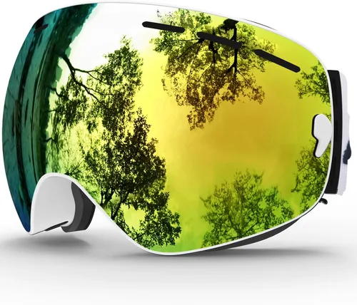 Vista 9 de JULI Gafas de esquí, gafas de snowboard para deportes de nieve de invierno con lente antivaho BNC A1-negro/plateado
