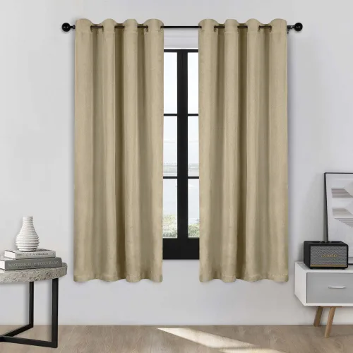 Vista 49 de Superior Cortinas semiopacas, diseño clásico de lino, 26 x 84 pulgadas, cabecera con bolsillo para barra, cortinas de bloqueo solar y oscurecimiento