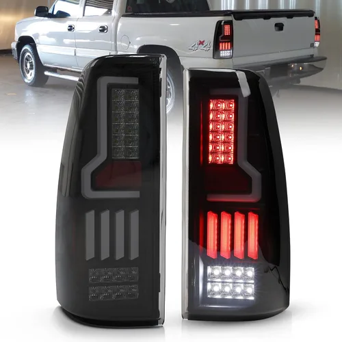 Vista 10 de Luces traseras LED para Chevrolet Silverado 1500 2500 3500 1999 Carcasa negra Golssy/Lente transparente
