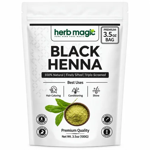 Vista 9 de Herb Magic Indigo - Polvo para cabello, tinte negro natural, Indigofera, 8