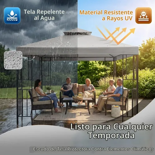 Vista 6 de Flexzion Cubierta superior de repuesto de toldo de 8 x 8 para cenador