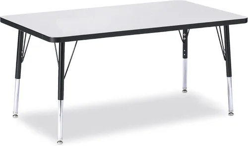 Vista 58 de Berries Mesa rectangular para actividades, altura E, Gris/Negro/Negro, 1