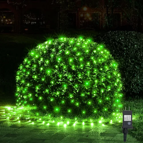 Vista 19 de WBao - Luces de Navidad, 200 LED de red de 8.4 x 5.2 pies, luz de malla para exteriores con 8 modos, temporizador, certificado UL, conectables