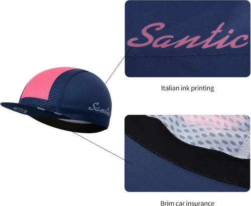 Vista 4 de Santic Gorra de ciclismo para hombre, transpirable, transpirable, absorbente de sudor