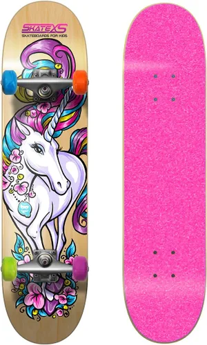 Vista 6 de SkateXS Patineta de unicornio para niñas principiantes