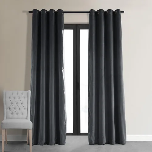 Vista 19 de Half Price Drapes VPCH-110602-84-GRBO cortinas oscurecedoras de ojales terciopelo