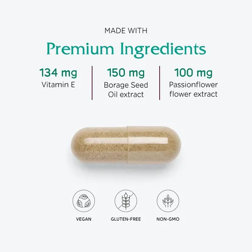 Vista 4 de Vitanica Fase I para mujeres, apoyo premenstrual, vegano, 60 cápsulas