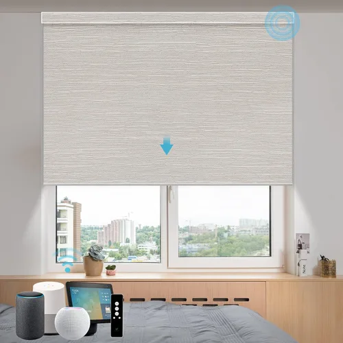 Vista 24 de SmartWings Persianas motorizadas con control remoto para ventanas, persianas enrollables Matter 100% opacas, automáticas, eléctricas inteligentes