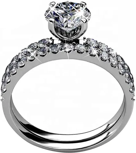 Vista 5 de Diamond Jewelry - Anillo de plata de ley 925 con moissanita creada en 3 quilates para mujer, anillo de compromiso de boda con acabado de oro rosa