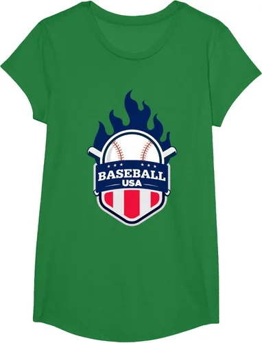 Vista 45 de Baseball USA Support the Team Shirt - Camiseta con la bandera de Estados Unidos, Blanco, S
