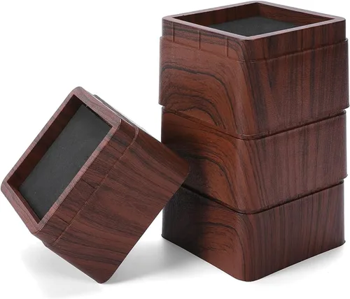 Vista 11 de Elevadores de cama, negro, 2 pulgadas de altura, diseño de doble cara para diferentes patas y ruedas de muebles, paquete de 4 (negro, 2 pulgadas)